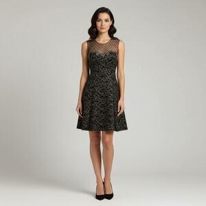 Womens HB Honeybee Formal Party Dress USA Made Lace and Appliqué Size 8 Petite